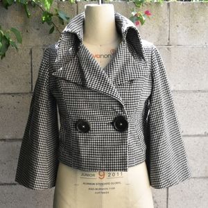OOAK Handmade houndstooth bell sleeve jacket S